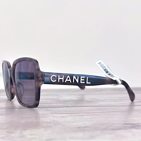 CHANEL 5408 Light Brown Havana and Purple Lens Square Sunglasses - Picture 5 of 8